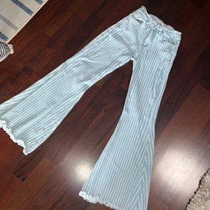 KanCan Kan Can ultra high rise extreme flare striped jeans